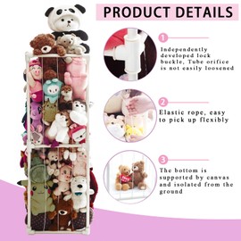 INFTOYCO Large Stuffed Animal Storage Zoo Cage Holder, Upgradation PVC Stuffed Animal Storage Organizer, Space Saving Plush Toys Zoo Holder, for Kidroom Playroom, White