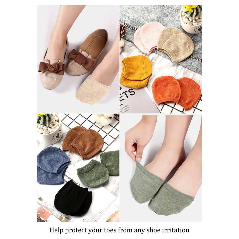 SATINIOR 8 Pairs Toe Topper Socks for Women, Mule Toe