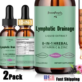 GreenPeople Lymphatic Drainage Liquid Drop Herbal Extracts - Reduce Swelling Detox Cleanse