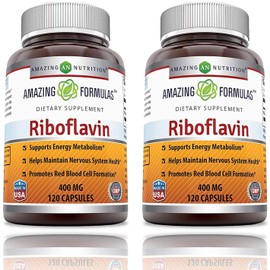 Amazing Formulas Riboflavin Dietary Supplement - 400 Milligrams - Promotes Healthier Blood - Helps Maintain Nervous System. (240 Capsules)