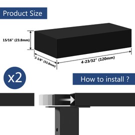 Gyykzz 2 Pack Aluminum Handrail Connector, Black 120mm x 53mm x 23mm Extension Connector, High Strength POM Material Fitting for Top of Aluminum Railing
