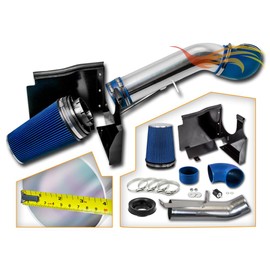 Cold Air Intake Airflow Induction System with Heat Shield Kit + Filter Combo BLUE Compatible For 99-06 Chevy/GMC V8 4.8L/5.3L/6.0L