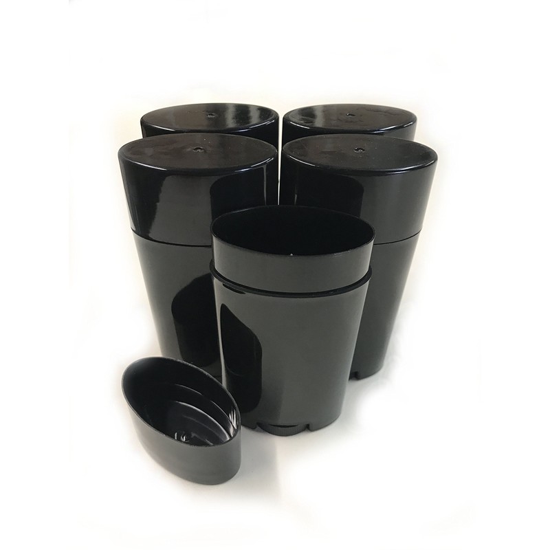 (6) Empty Plastic Deodorant Containers - Classic Style, Top-Fill, Twist