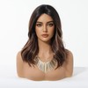 Cemuto Short Wavy Brown Wig for Women Glueless Ombre Brown