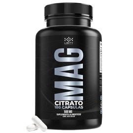 Citrato de Magnesio 100% Puro – 12% Magnesio Elemental – 180 Cápsulas de 500 mg (Suministro 180 Días) – Alta Calidad y Excelente Absorción – Fórmula d