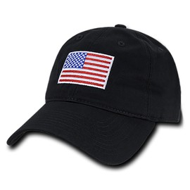 Rapid Dominance American Flag Embroidered Washed Cotton Baseball Cap - Original Black