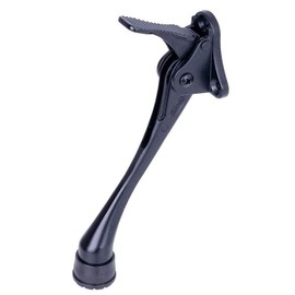 CG PLUS Door Stopper, One-Touch semi-Automatic Metal Door Stopper, with Non-Slip Rubber Tip for Wood, Concrete, Tiled, and Carpeted Floors (6inch x 1pack, Black)