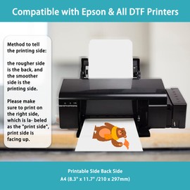 DTF Transfer Film,A4(8.3" x 11.7") 20 Sheets PET Heat Transfer Film Glossy Clear Pretreat Heat Transfer Paper for Direct Printing On T-Shirts Textiles