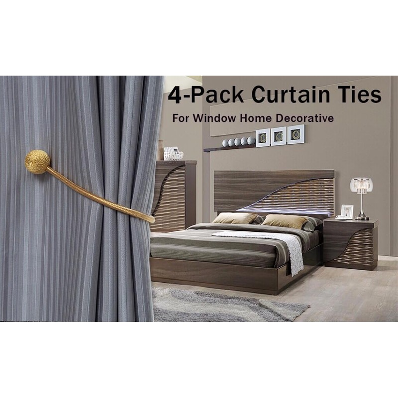 4 Pack Magnetic Curtain Tiebacks，Curtain Tiebacks Buckles Holdbacks Holders Hooks