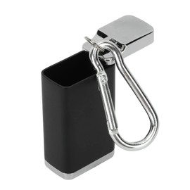 Cenicero Portátil para Cigarros, Hebilla de Montañismo Ligera, Cenicero Portátil, Material de Aleación de Zinc, Capacidad para 6 Colillas de Cigarrillos para Exteriores (BLACK)