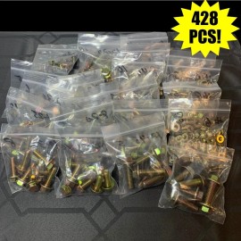 Redding Fasteners Grade 10.9 Metric Flange Bolt & Flange Nut Yellow Assortment Kit - 428 Pieces!