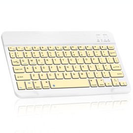 Ultra-Slim Bluetooth Rechargeable Keyboard for vivo Y30 (China) and All Bluetooth Enabled iPads, iPhones, Android Tablets, Smartphones, Windows pc -Banana Yellow