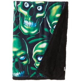 Liquid Blue Men's Fantasy Skull Pile Classic Coral Fleece Throw Blanket, multi, 50" X 60"