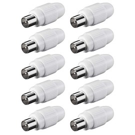 Coaxial Connector TV SAT Coaxial Antenna Connector Coupling Screw Fastening Pack of 10