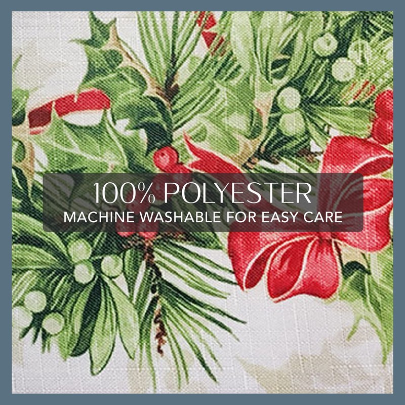 Elrene Home Fashions Holly Traditions Fabric Napkins Set of 4,
