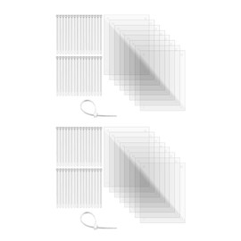 16 Pack Pet Cage Liner with Zip Ties Pet Rabbit Habitat Guinea Pig Cage 6" x 4.5" Flexible Plastic Side Protection Urine Guard Panels by Marketing Holders