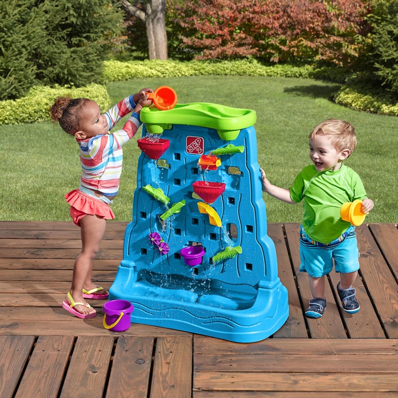 Step2 Waterfall Discovery Wall, Kids Double-Sided Water and Sand Activity