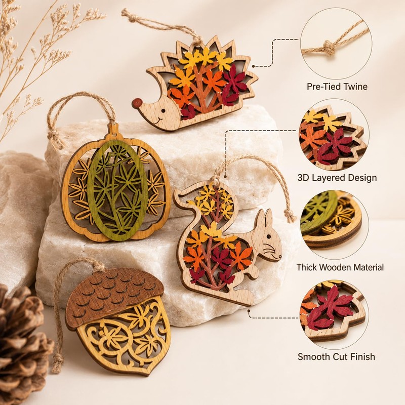 Autumn Tree Decorations 12Pcs Hanging Tree Ornaments, Autumn Decorations