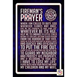 FIREMAN PRAYER MADE IN USA METAL SIGN 8X12 MAN CAVE FIRE STATION GIFT DECOR