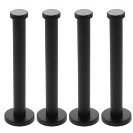 Mgoodoo Stainless Steel Wall Hook, Wall Hook, Hanger, Storage, Includes Screws, Hat Hanger, Coat Hanging (1.6 x 6.0 inches (40 x 152 mm), Black 4 Pieces