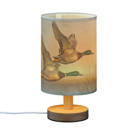 XYMZR Table Lamp Wild Duck Mallard Fly with USB Port for Bedroom Nightstand Lamp Small Bedside Lamps for Living Room, Office Table (LED Bulb Included)