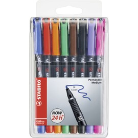Pen for Overhead Projection - STABILO OHPen universal - Permanent Medium - Pack of 8 - Assorted Colours