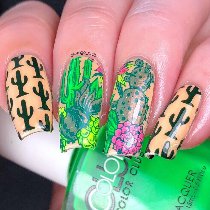 Whats Up Nails - Cactus Vinyl Stencils for Nail Art