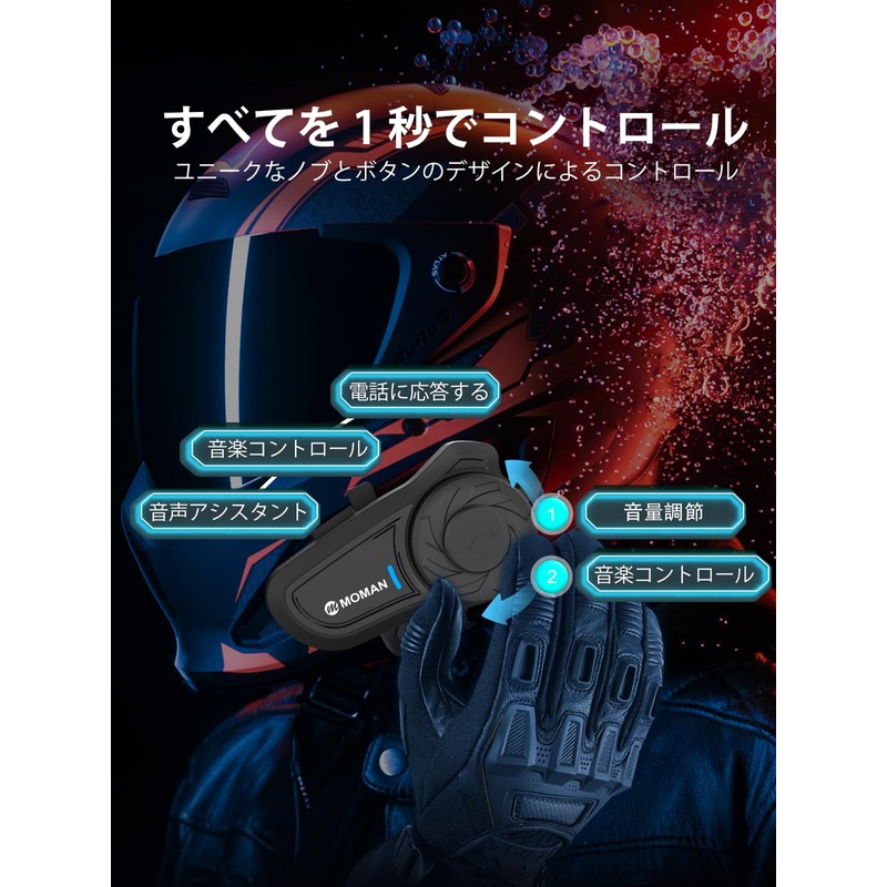 Moman H2 Pro (New Ver.) 2-piece Set, 1,000 m Communication