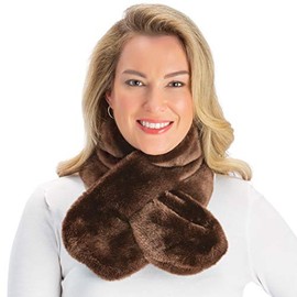 Collections Etc Elegant-Look Solid-Colored Soft Plush Faux Fur Scarf
