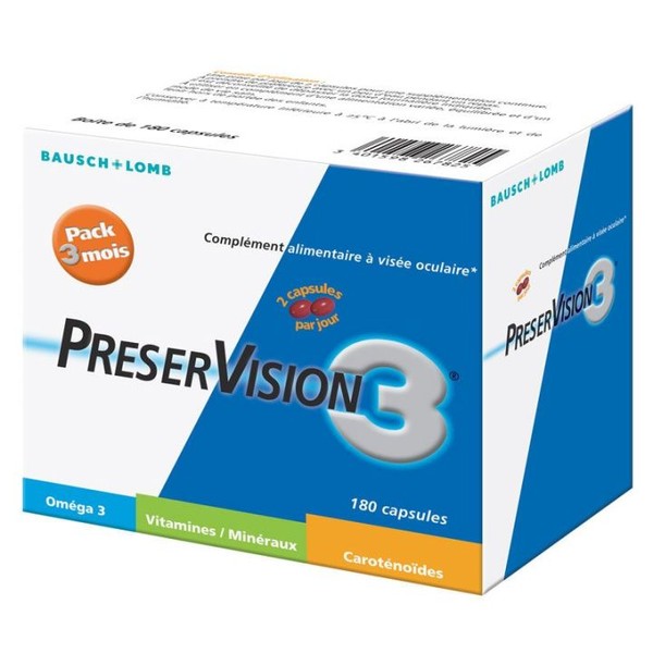 Bausch+Lomb PreserVision 3 Pack 3 Mois 180 capsules