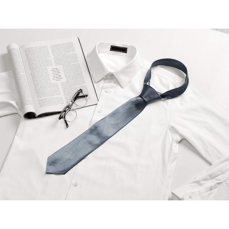 Allegra K Men's Solid Color Necktie, Legaler Tie, 3.1 inches