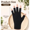 12 Pairs Black Cotton Gloves, Fingerless Cotton Gloves for Dry
