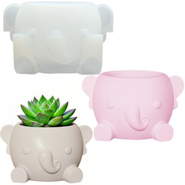 Silikonform Blumentopf Beton Gießform Elefant Silikonformen Gießformen Tiere Epoxidharz Form Blumentopf Gipsform Silikon Tiere Form DIY Sukkulenten Pflanzgefäße Form DIY Handwerk Elefant Harzform