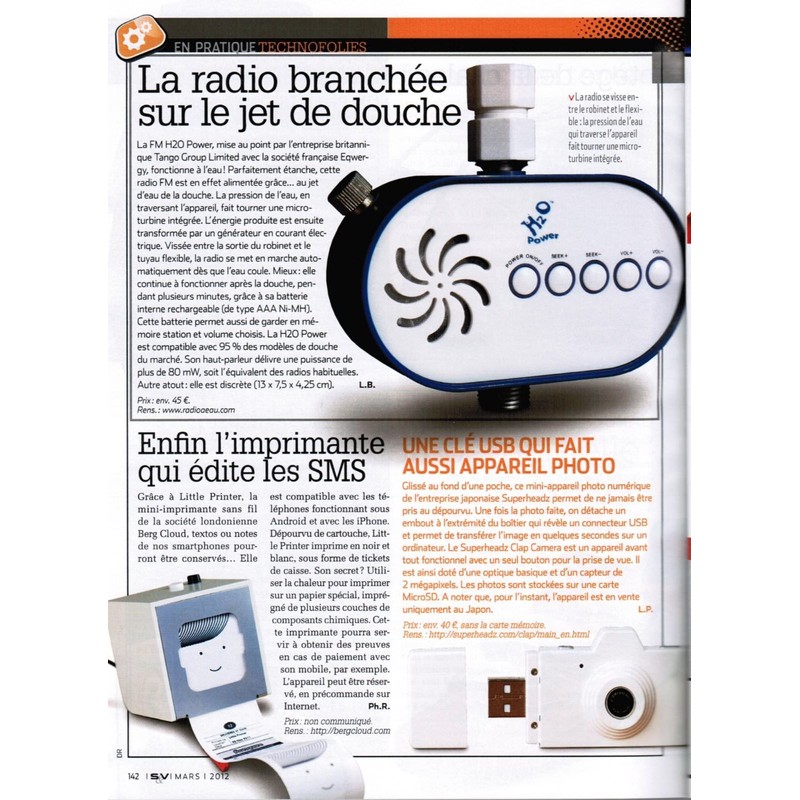 H2O H2O-100 Power Water Pressure Powered Shower Radio