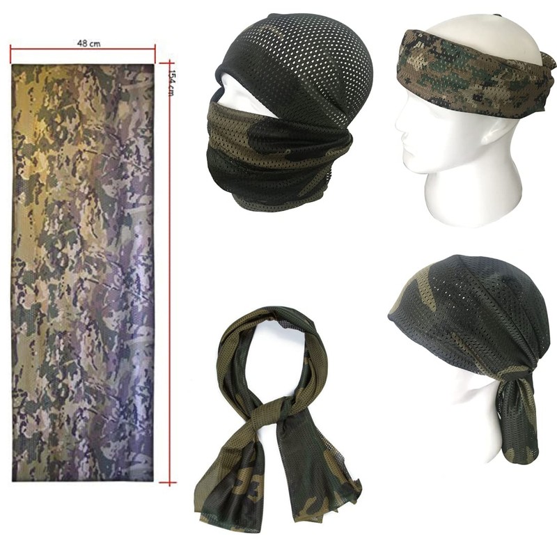QMFIVE Tactical Boonie Hat Scarf Unisex Camouflage Rounded Hat Fisherman