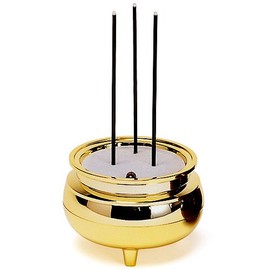 Butsudanya Takita Shoten Peace of Mind Incense Incense, Gold, Medium, Height 5.7 inches (14.5 cm) x Diameter 3.2 inches (8.1 cm) ◆ No Fire, Safe and Perfect for Use in Rooms with No Fire [Certificate