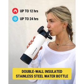 Scosche MFMS22 MagicMount Flask 22 oz Stainless Steel Water Bottle with MagSafe Phone Mount Stand, 12H Hot & 24H Cold Insulated Flask with Magnetic Phone Holder for Gym, Car, Travel, Sports 22oz, Pink