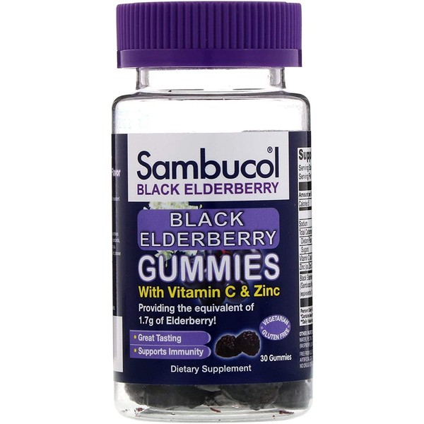 Sambucol Black Elderberry Dietary Supplement Gummies - 30 ct, Pack of 2