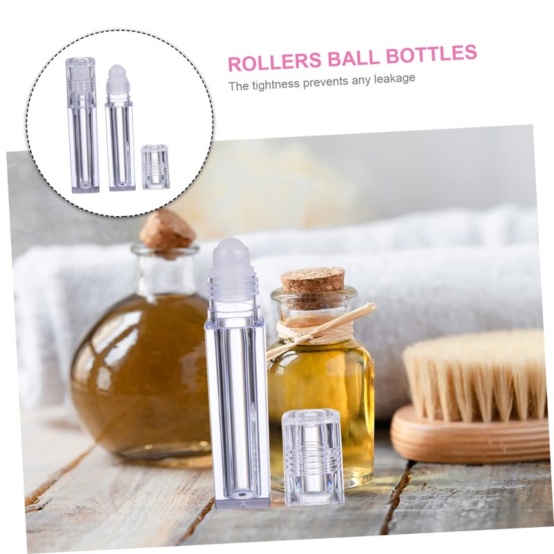 Baluue Essential Oil Roller Bottles 10 Pack Square Plastic Bottles