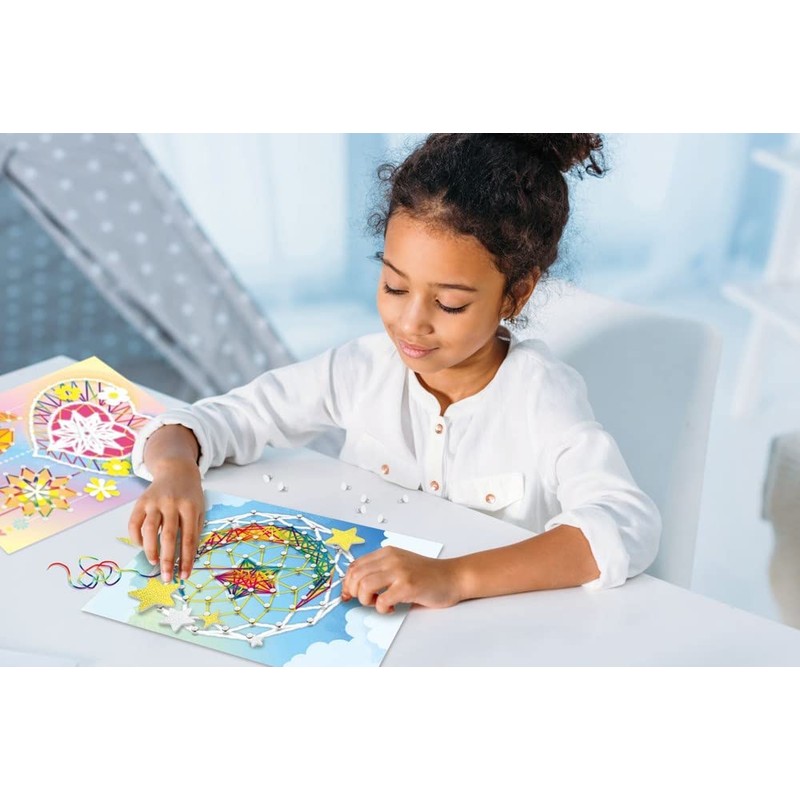 Avenir 6301712 Thread Art, Dream Catcher, Craft Set for Children,