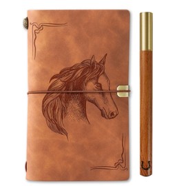 InnoBeta Horse Gifts Journal with Pen for Horse Lovers, Horse Stuff for Men, Women, Horse Gifts Refillable Notebook, Sketchbook, Travel Diary, 7.8x5 Inches