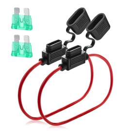 Inline Fuse Holder Set with 30A Blade Fuses – 12AWG Waterproof Fuse Holders for Automotive Boats RVs & LED Wiring – 12-24V