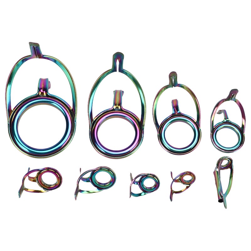 9PCS Lure Fishing Rod Guide Ring Set Stainless Steel Ceramic