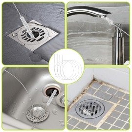 GEEHUA 4 Piece Hose Brush, 100cm Straw Cleaning Brush Set, Extra Long Flexible Pipe Cleaning Brush Set, Narrow Wire Drain Brush for Cleaning Straws, Refrigerator Drain