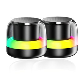 Dual Bluetooth Stereo Speakers Pair Set of 2 Wireless TWS Speaker System Home Multi Room for House, Travel, Party, Birthday, Outdoor Surround Sound Smart Sync (Each Can Be Used Independently)