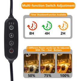 REPTI HOME Turtle Basking Light (Cycle Timer), Tortoise Lamp UVA UVB Heat Bulbs -2 Pack 50W, 360°Rotatable Turtle UVA/UVB Basking Heat Light Bulb for Lizard, Beared Dragon