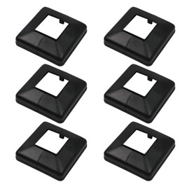 Tsnamay 6Pcs Flange Base Shoe for Railings 2"x 2"/50mm Post,Deck Post Base Black Plastic Cover Flange Post Skirt Covers