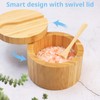 HTB Bamboo Salt Cellar with Mini Spoon, Kitchen Salt Box