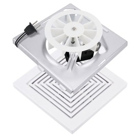 WKZO 696N-R02 B Unit & 97011723 Replacement Grille for Br-oan Nu-tone BP46 688 689, S97012026 Bathroom Fan Motor Assembly with BP90 Bathroom Exhaust Fan Cover, White