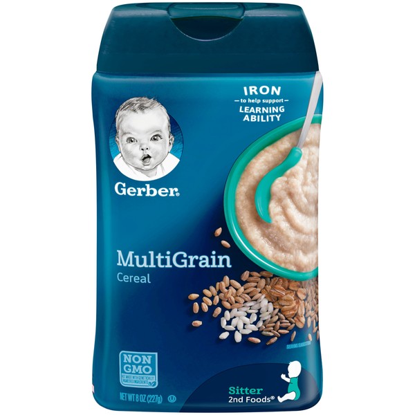 Gerber Baby Cereal 2nd Foods, Grain & Grow, Multigrain, 8